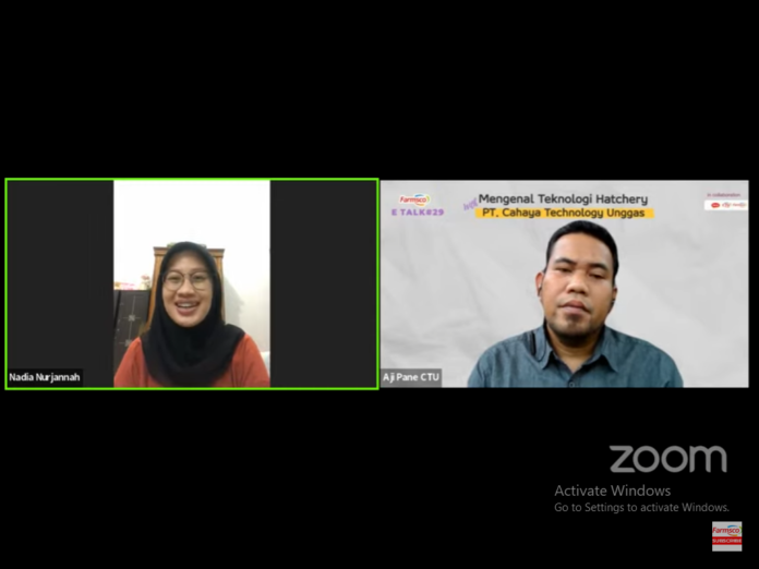 PT Farmsco Feed Indonesia menggelar “Farmsco E-Talk Part-29” dengan tema “Mengenal Teknologi Hatchery” yang bekerjasama dengan PT. Cahaya Technology Unggas secara daring melalui aplikasi Zoom Meeting dan live pada Kanal YouTube “Farmsco Indonesia”, Selasa (31/5).