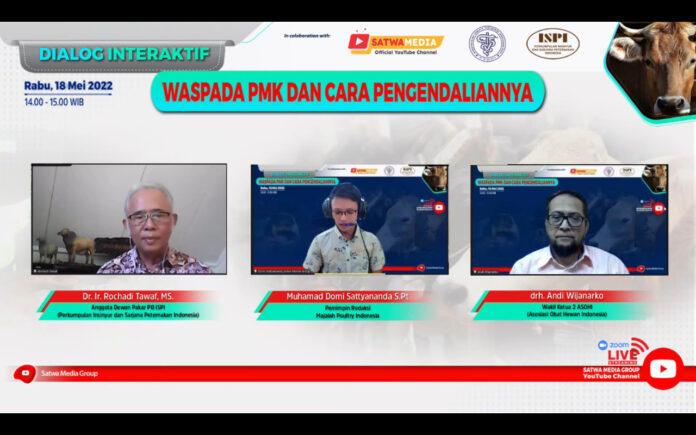 Satwa media group sebagai media yang menaungi majalah Poultry Indonesia, dan Aqua Indonesia menggelar diskusi interaktif secara daring melalui Kanal You Tube Satwa Media Group, Rabu (18/5).