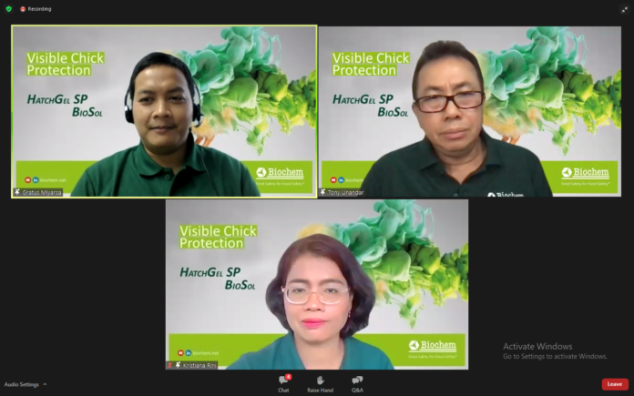 PT Biochem Zusatzstoffe Indonesia bekerjasama dengan PT SHS International menyelenggarakan seminar daring pada hari Selasa (28/6) bertema “Visible Support and Effective First Protection for DOC in Hatcheries and Farm”.